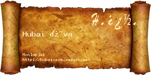 Hubai Éva névjegykártya